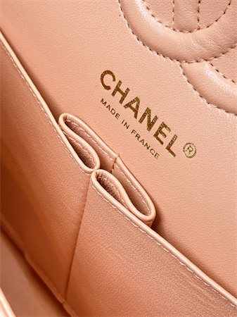 Chanel Medium Classic Flap Bag Lambskin Gold Tone Metal Orange 01112 TOP