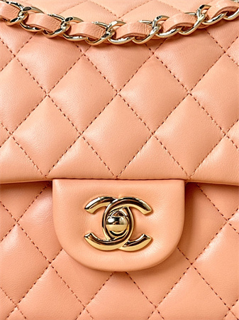 Chanel Medium Classic Flap Bag Lambskin Gold Tone Metal Orange 01112 TOP