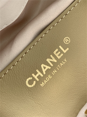 Chanel 25 Small Handbag Tweed Gold Tone Metal White AS5293