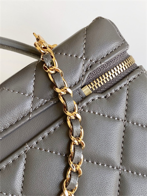 Chanel Vanity With Chain Shinny Lambskin , Strass & Gold-Tone Metal Dk Grey AP4804