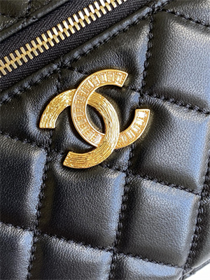Chanel Vanity With Chain Shinny Lambskin , Strass & Gold-Tone Metal Black AP4804