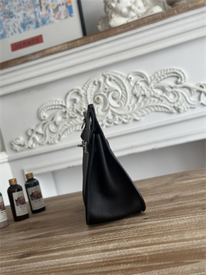 Hermes Jypsiere Togo Leather Silver Tone Metal Black Color HS