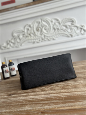 Hermes Jypsiere Togo Leather Silver Tone Metal Black Color HS