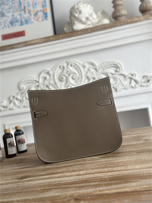 Hermes Jypsiere Togo Leather Silver Tone Metal Etoupe Color HS