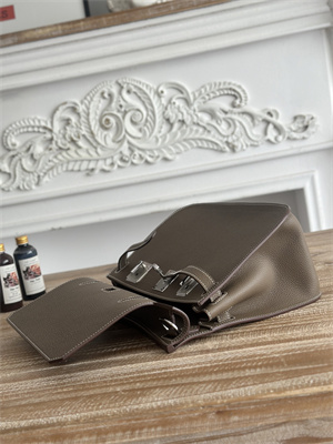 Hermes Jypsiere Togo Leather Silver Tone Metal Etoupe Color HS