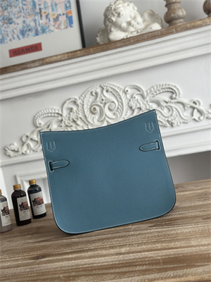 Hermes Jypsiere Togo Leather Silver Tone Metal Blue Jean Color HS