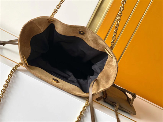 Y.S.L Jamie Shopping Bag Small In Suede Brown Color