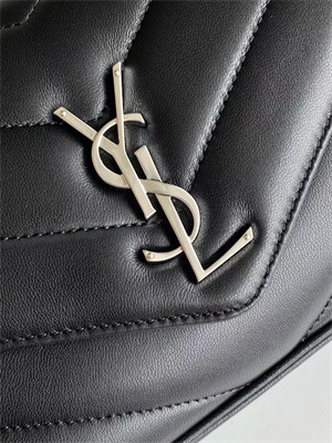 Y.S.L LOULOU Small in MATELASSÉ lambskin Silver Tone Metal Black Color