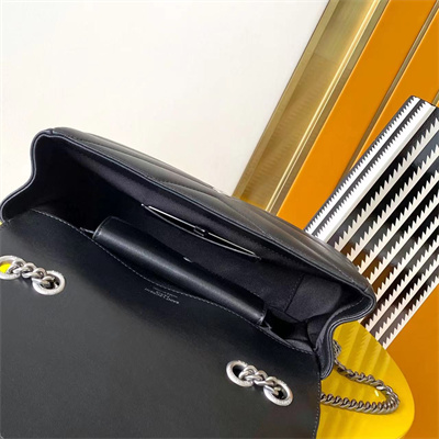 Y.S.L LOULOU Small in MATELASSÉ lambskin Silver Tone Metal Black Color