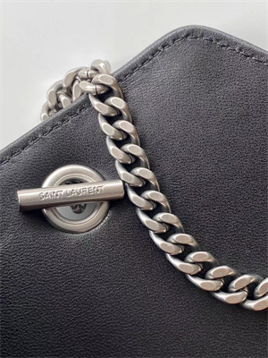 Y.S.L LOULOU Mini in MATELASSÉ lambskin Silver Tone Metal Black Color