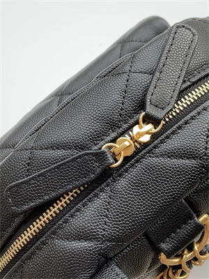 Chanel Backpack Grained Calfskin Gold Tone Metal Black AS5793