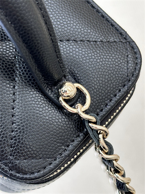 Chanel Long Vanity With Chain Grained Calfskin & Gold-Tone Metal Black AP4933 TOP