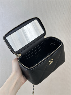 Chanel Long Vanity With Chain Grained Calfskin & Gold-Tone Metal Black AP4933 TOP
