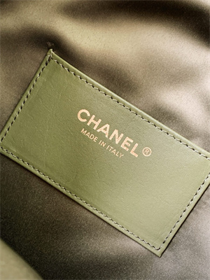 Chanel 25 Medium Handbag Suede Gold Tone Metal Green AS5311