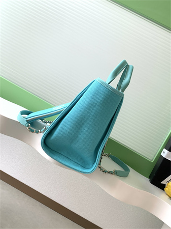 Chanel Deauville Small Shopping Bag Mixed Fibers Gold Tone Metal AS3257