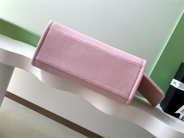 Chanel Deauville Small Shopping Bag Mixed Fibers Gold Tone Metal Pink AS3257