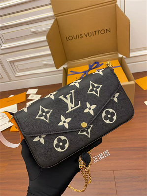 L.V Felicie Pochette Monogram Empreinte Black/Beige M82479 TOP
