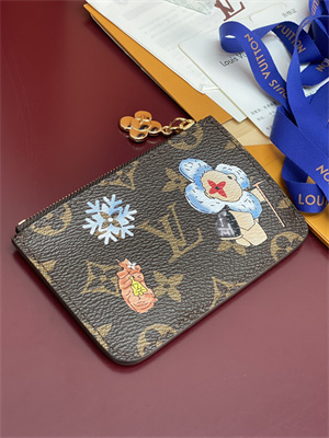 L.V Rommy Card Holder Vivienne Winter Holidays Monogram Canvas Snowy Pearl M15333