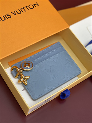 L.V Charms Card Holder Monogram Empreinte Cowhider Azure Blue M13649