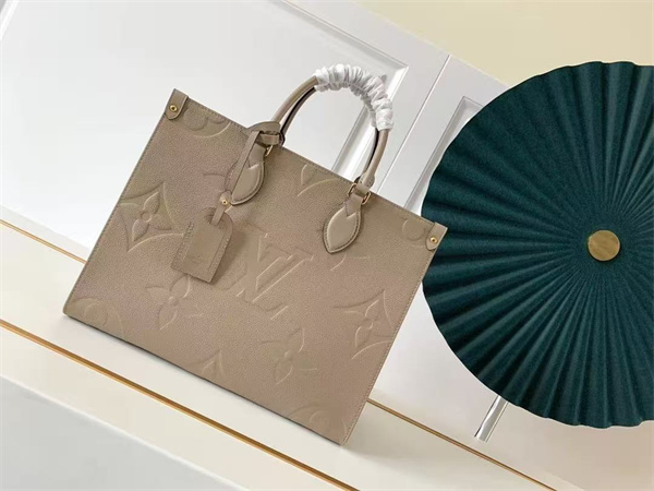 L.V ONTHEGO MM Monogram Empreinte Leather Turtledove M45607