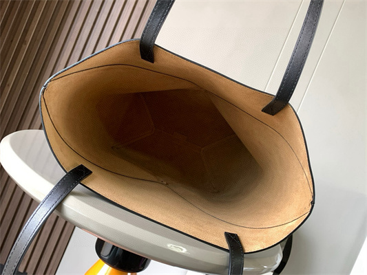 Loewe Medium Puzzle Fold Tote In Shinny Calfskin Black