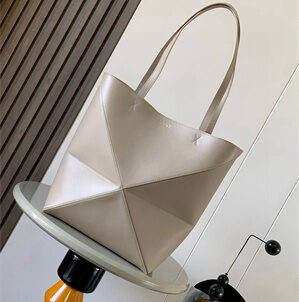 Loewe Medium Puzzle Fold Tote In Shinny Calfskin