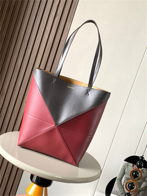 Loewe Medium Puzzle Fold Tote In Shinny Calfskin
