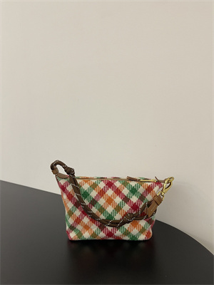 MiuMiu Plaid Wool Pouch Red/Green