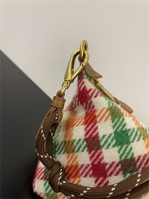 MiuMiu Plaid Wool Pouch Red/Green