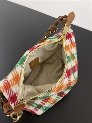 MiuMiu Plaid Wool Pouch Red/Green