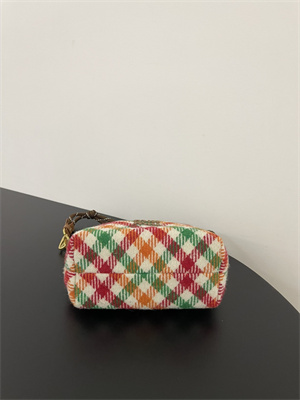 MiuMiu Plaid Wool Pouch Red/Green