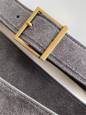 Y.S.L LE 5 A 7 Supple Large HOBO BAG In Grey Suede Leather