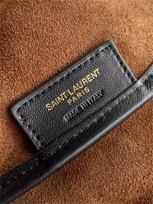 Y.S.L Bucket Bag In Black Calfskin